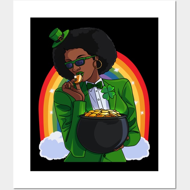 African American Leprechaun St. Patricks Day Wall Art by Noseking